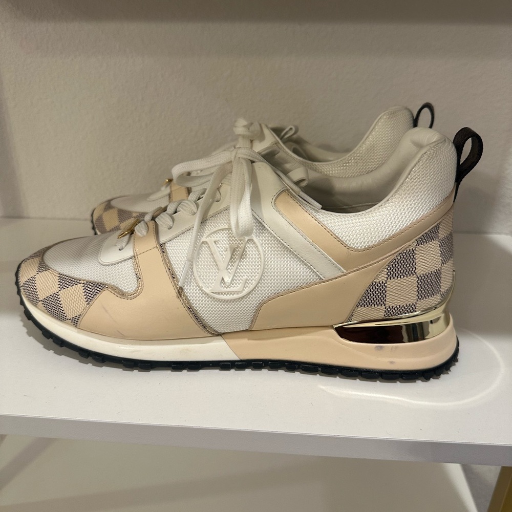 Louis Vuitton White and Cream Sneakers with Chunky Sole